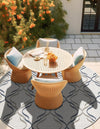 Seaside Lattice Collection Area Rug -  Hastings Round Ivory  lifestyle 70
