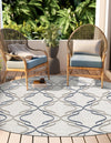 Seaside Lattice Collection Area Rug -  Hastings Round Ivory  lifestyle 102
