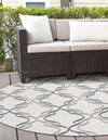 Seaside Lattice Collection Area Rug -  Hastings Round Ivory  lifestyle 118