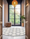 Seaside Lattice Collection Area Rug -  Hastings Round Ivory  lifestyle 126