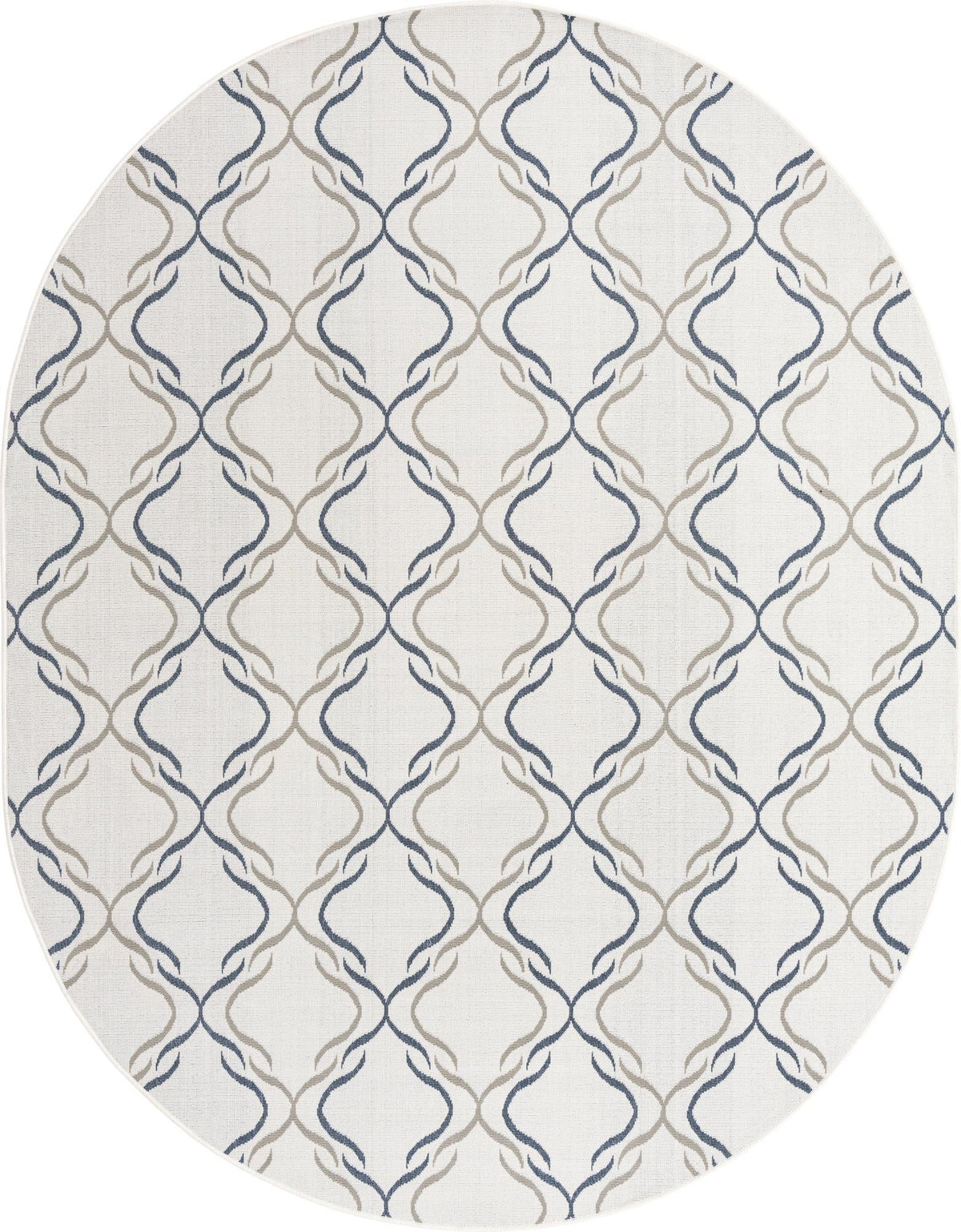 Seaside Lattice Collection Area Rug -  Hastings Oval Ivory  lifestyle 46