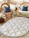 Seaside Lattice Collection Area Rug -  Hastings Oval Ivory  lifestyle 51