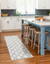 Seaside Lattice Collection Area Rug -  Hastings Runner Ivory  lifestyle 80