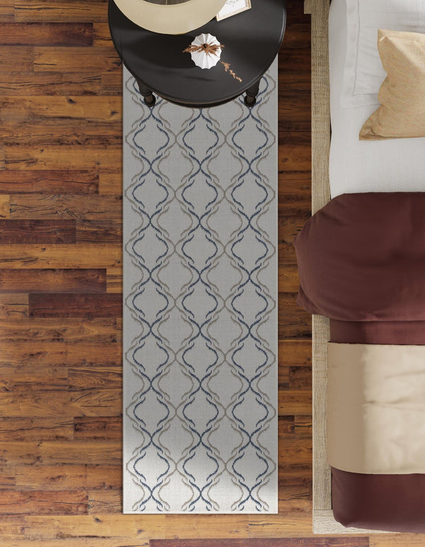 Seaside Lattice Collection Area Rug -  Hastings Runner Ivory  lifestyle 128