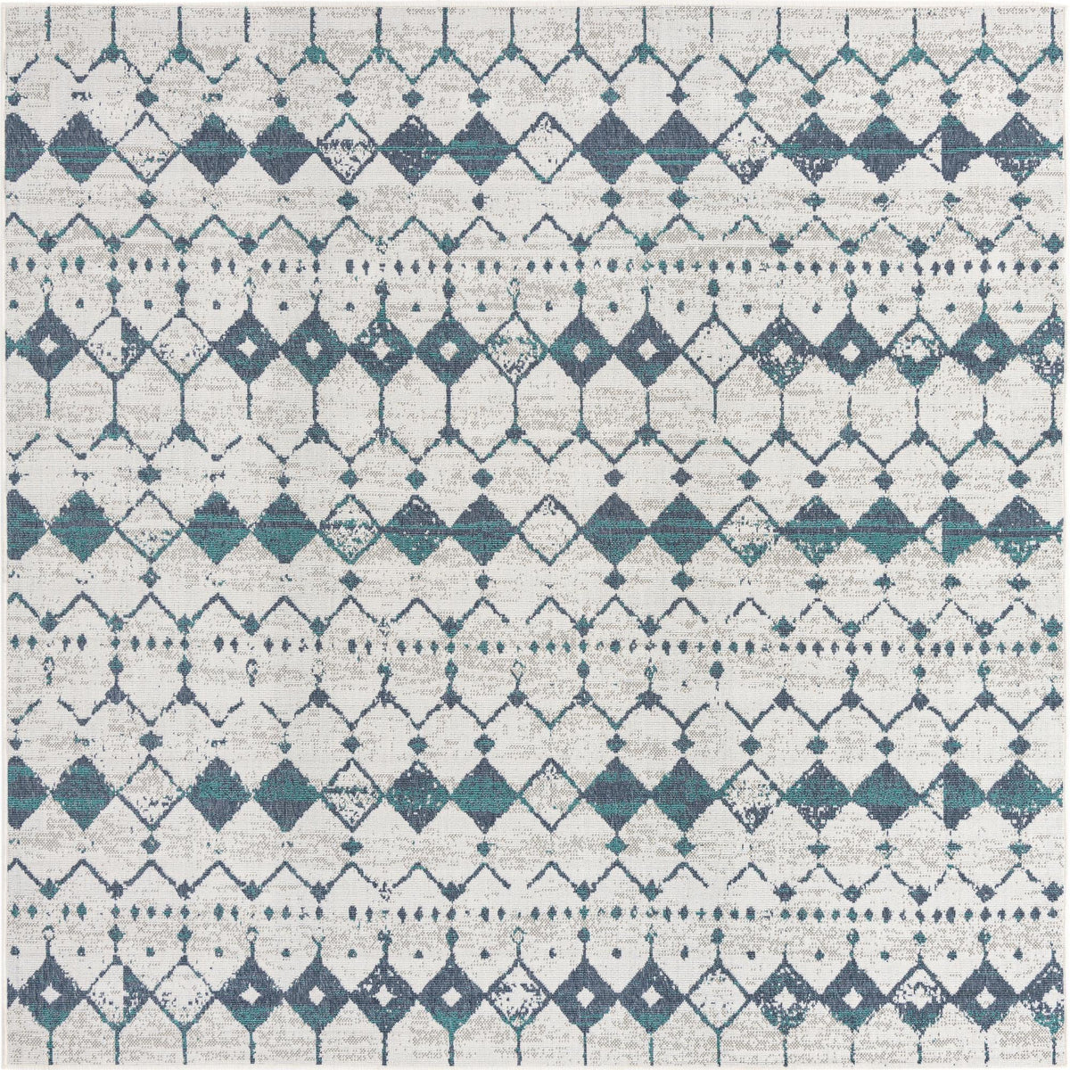 Savannah Pergola Collection Area Rug -  Dune Square Ivory and Blue  lifestyle 57