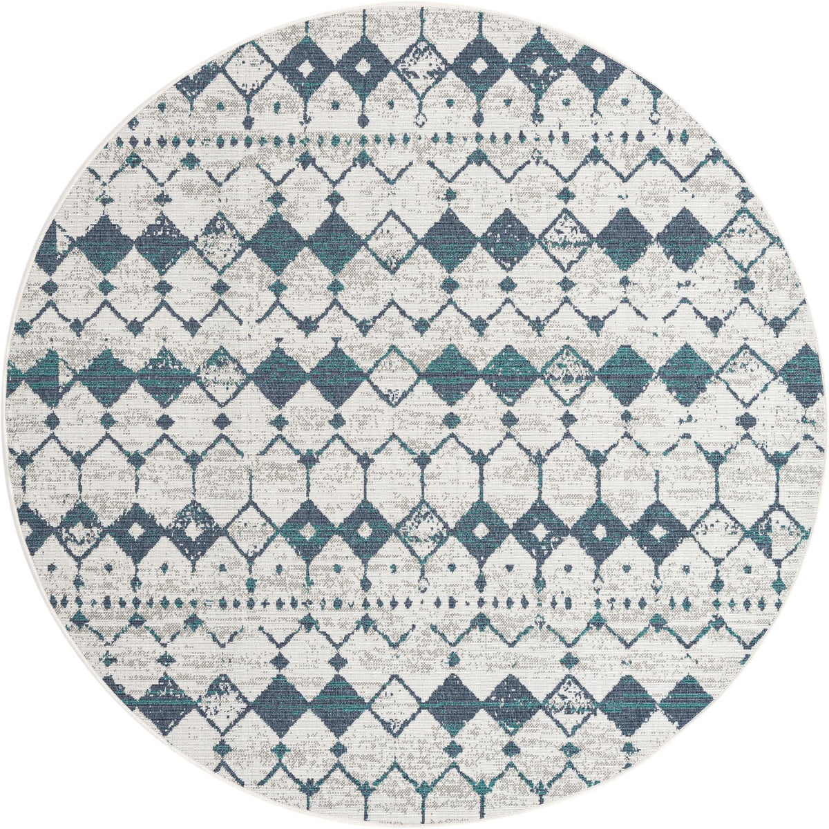 Savannah Pergola Collection Area Rug -  Dune Round Ivory and Blue  lifestyle 55