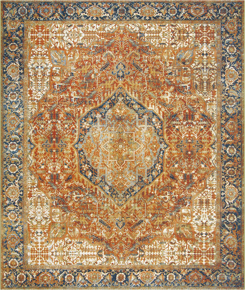 Patio Heritage Collection Area Rug -  Haven Rectangle Rust Red  lifestyle 3