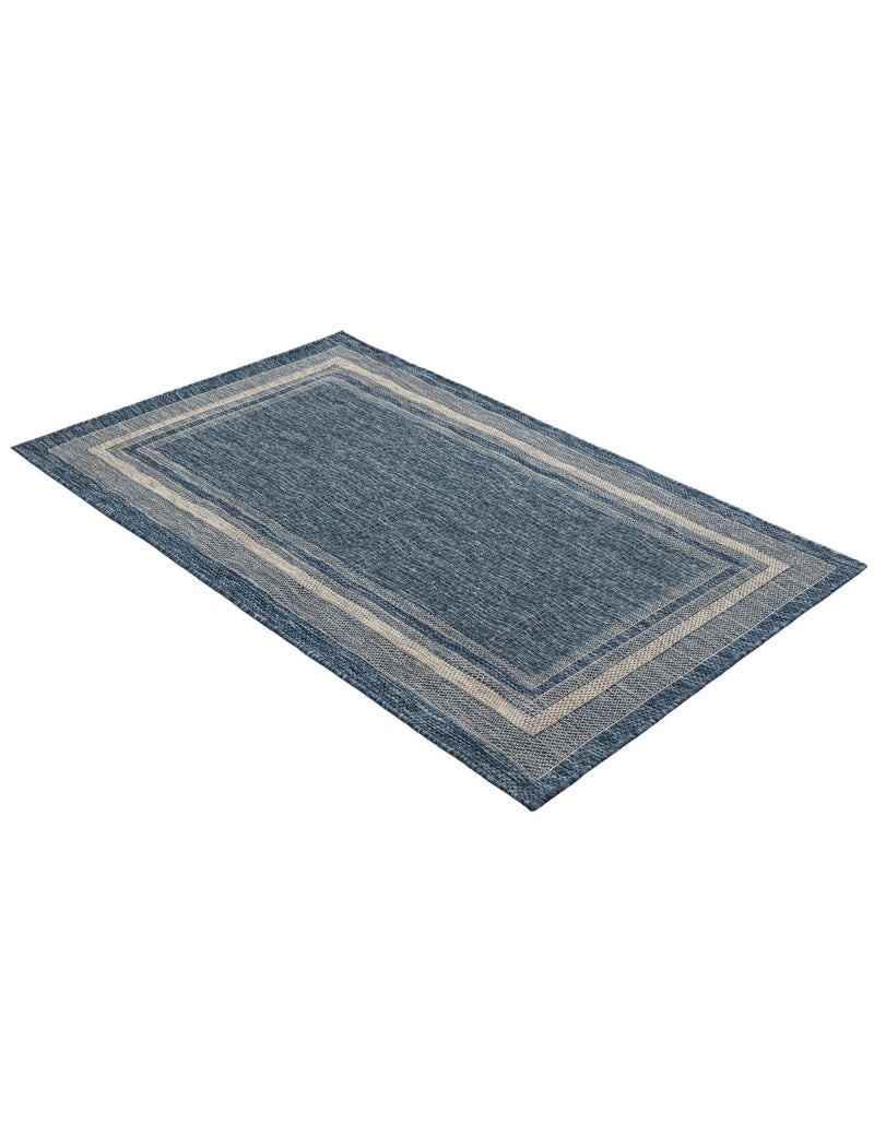 Terrace Fringe Collection Area Rug - Veranda (Blue) Rectangle Blue  lifestyle 3