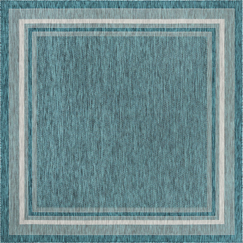 Patio Perimeter Collection Area Rug - Veranda (Teal) Square Teal Main