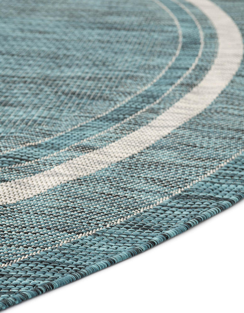 Patio Perimeter Collection Area Rug - Veranda (Teal) Oval Teal  lifestyle 59