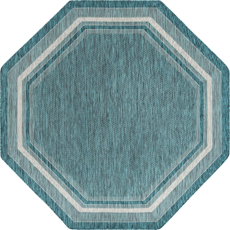 Patio Perimeter Collection Area Rug - Veranda (Teal) Octagon Teal Main