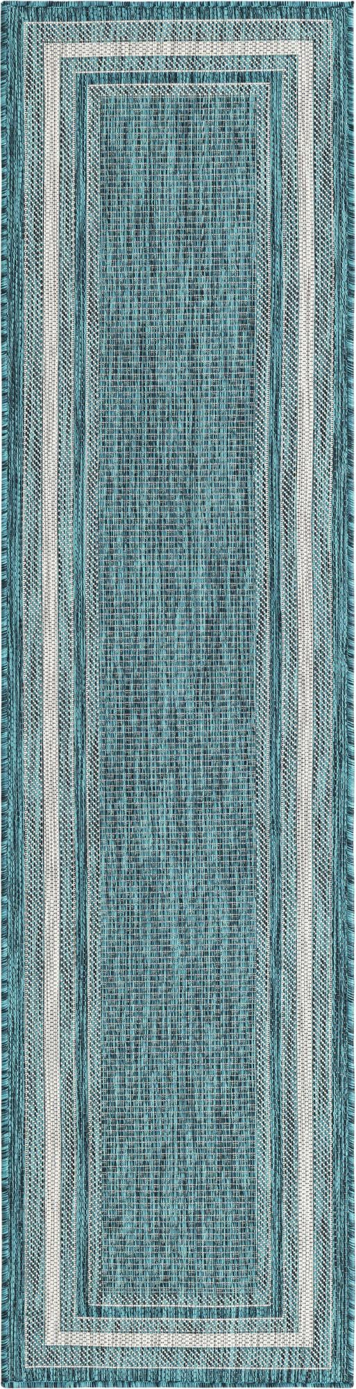 Patio Perimeter Collection Area Rug - Veranda (Teal) Runner Teal Main