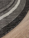 Terrace Fringe Collection Area Rug - Veranda (Black) Round Black  lifestyle 39