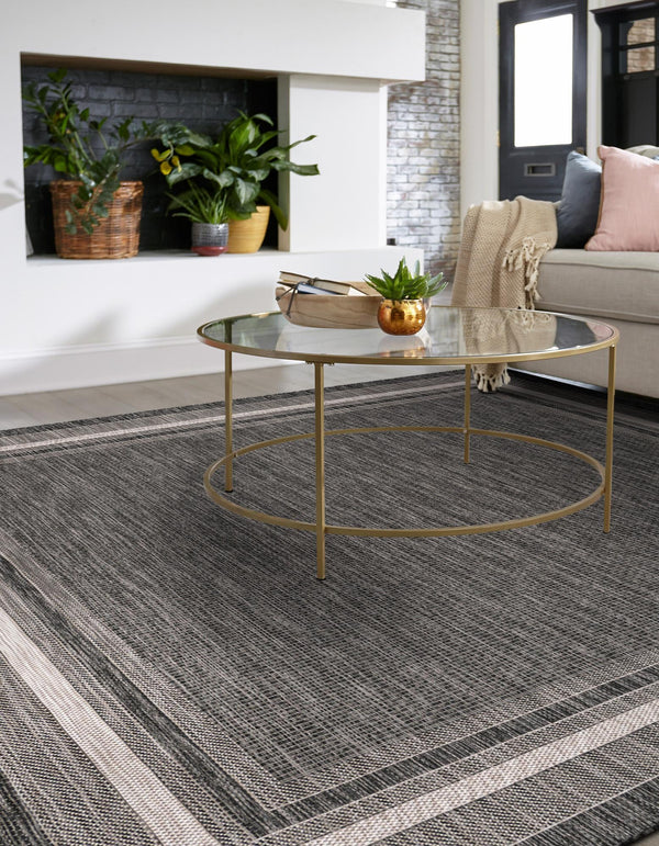 Patio Perimeter Collection Area Rug - Veranda (Black) Square Black  lifestyle 47