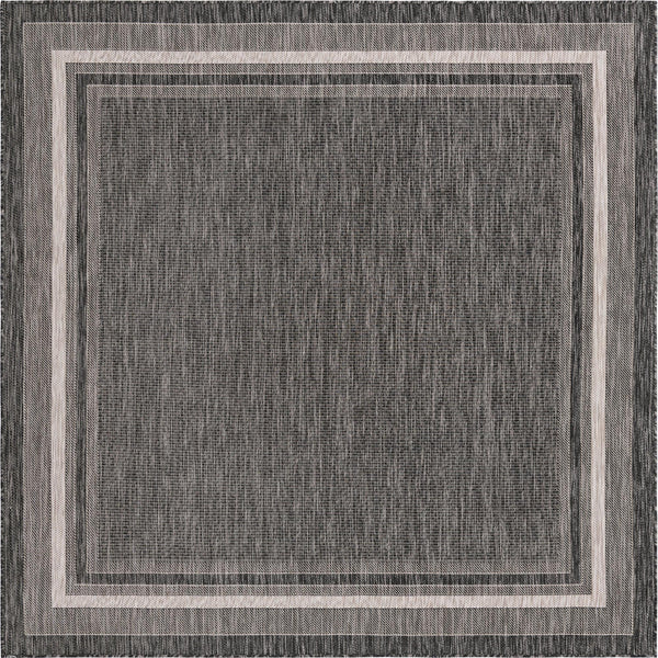Patio Perimeter Collection Area Rug - Veranda (Black) Square Black Main