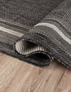 Terrace Fringe Collection Area Rug - Veranda (Black) Octagon Black  lifestyle 35