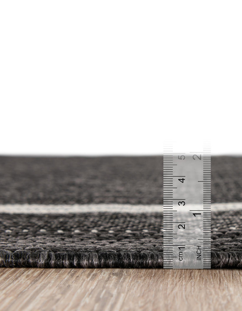 Terrace Fringe Collection Area Rug - Veranda (Black) Octagon Black  lifestyle 36