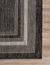 Terrace Fringe Collection Area Rug - Veranda (Black) Octagon Black  lifestyle 37