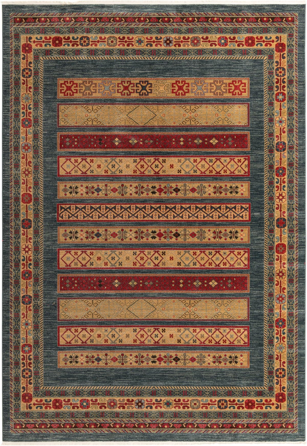Zagros Oasis Collection Area Rug -  Khorramabad Rectangle Blue Main