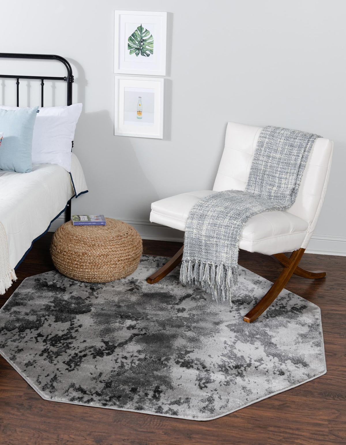 Urban Oasis Collection Area Rug -  Greenwich Octagon Light Gray  lifestyle 24