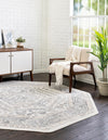 Adriana Terrace Collection Area Rug - Capri (Ivory) Octagon Ivory  lifestyle 9