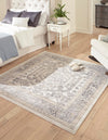 Adriana Terrace Collection Area Rug - Capri (Ivory) Square Ivory  lifestyle 8