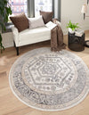 Adriana Terrace Collection Area Rug - Capri (Ivory) Round Ivory  lifestyle 10