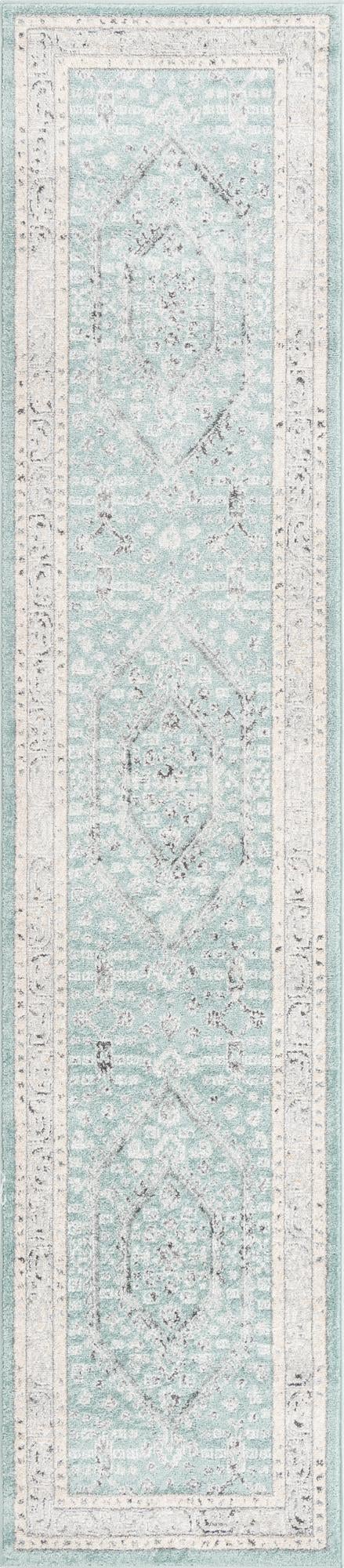 Adriana Terrace Collection Area Rug - Capri (Aqua) Runner Aqua  lifestyle 6