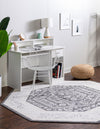 Adriana Terrace Collection Area Rug - Capri (Charcoal) Octagon Charcoal  lifestyle 9