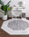 Adriana Terrace Collection Area Rug - Capri (Charcoal) Octagon Charcoal  lifestyle 19