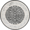 Adriana Terrace Collection Area Rug - Capri (Charcoal) Round Charcoal  lifestyle 5