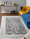 Adriana Terrace Collection Area Rug - Capri (Charcoal) Rectangle Charcoal  lifestyle 3