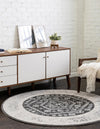 Adriana Terrace Collection Area Rug - Capri (Charcoal) Round Charcoal  lifestyle 10