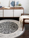 Adriana Terrace Collection Area Rug - Capri (Charcoal) Round Charcoal  lifestyle 15