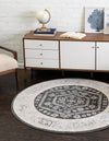 Adriana Terrace Collection Area Rug - Capri (Charcoal) Round Charcoal  lifestyle 20