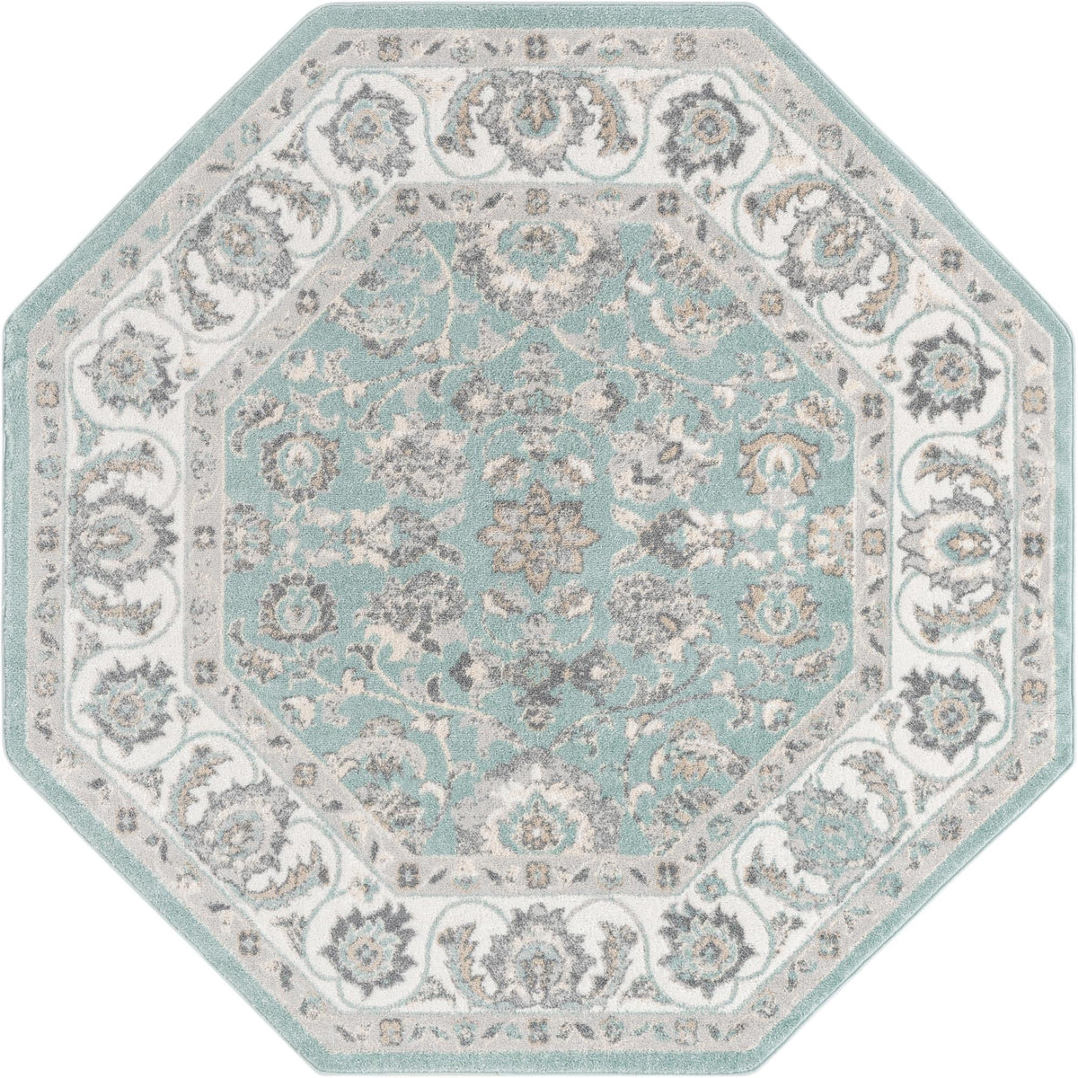 Adriana Terrace Collection Area Rug -  Positano (Aqua) Octagon Aqua  lifestyle 4