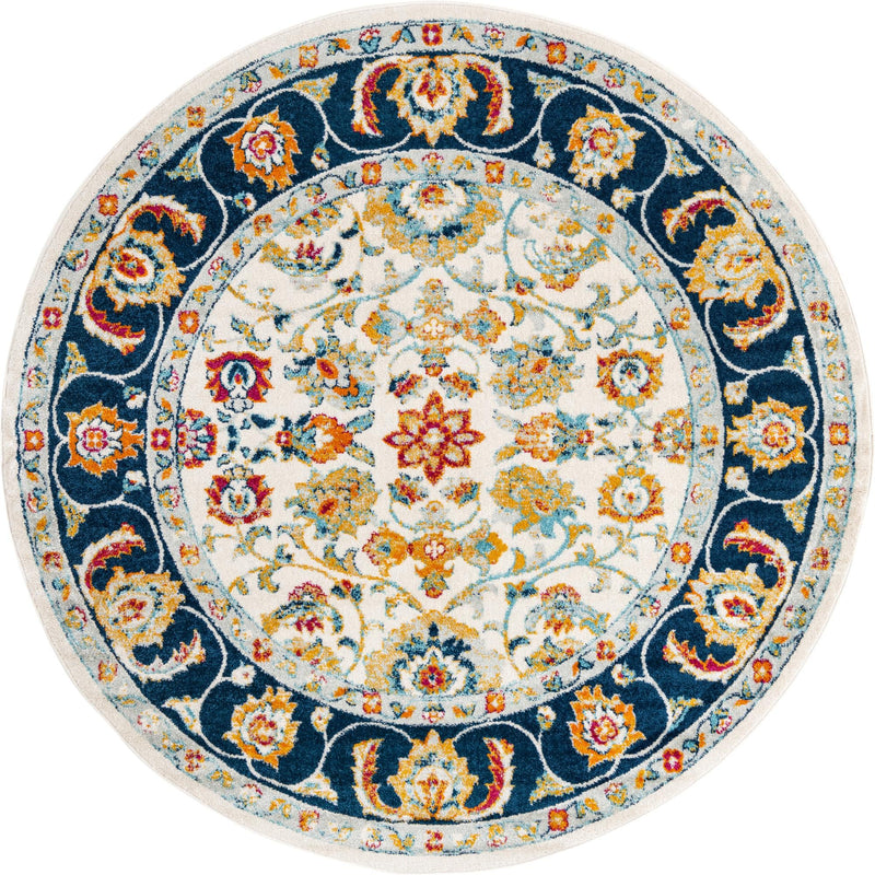 Adriana Terrace Collection Area Rug -  Positano (Multi) Round Multi  lifestyle 5
