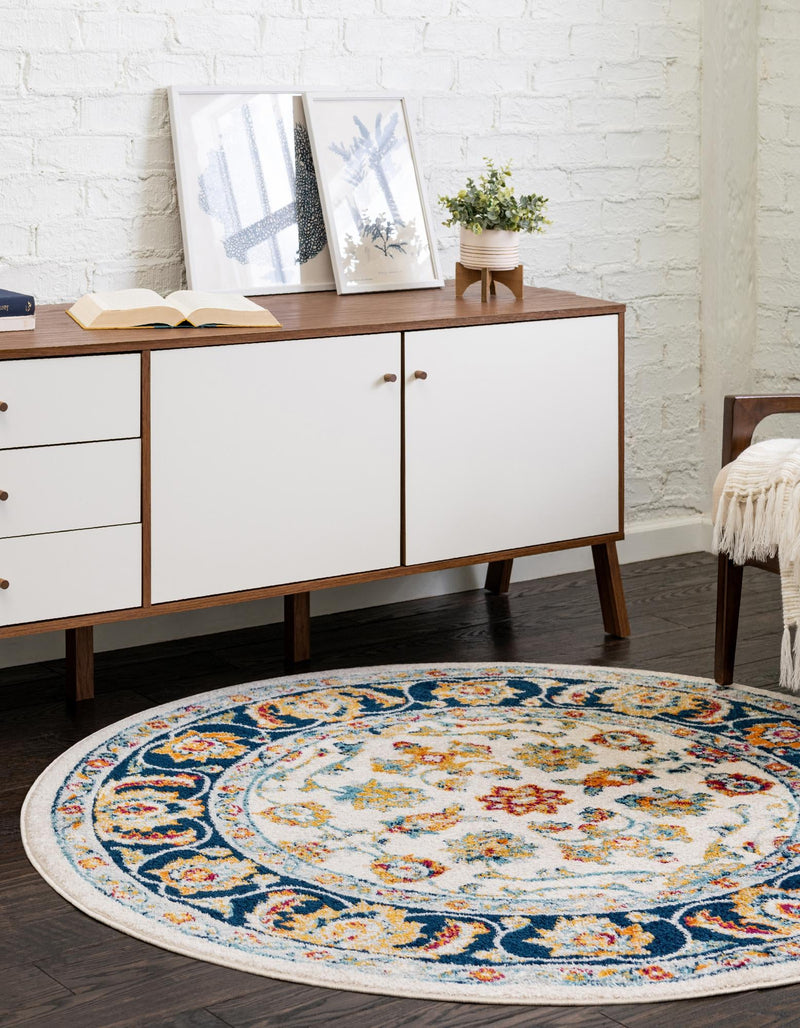 Adriana Terrace Collection Area Rug -  Positano (Multi) Round Multi  lifestyle 10