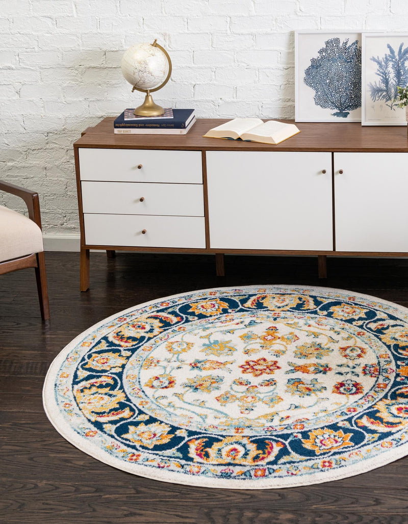 Adriana Terrace Collection Area Rug -  Positano (Multi) Round Multi  lifestyle 19