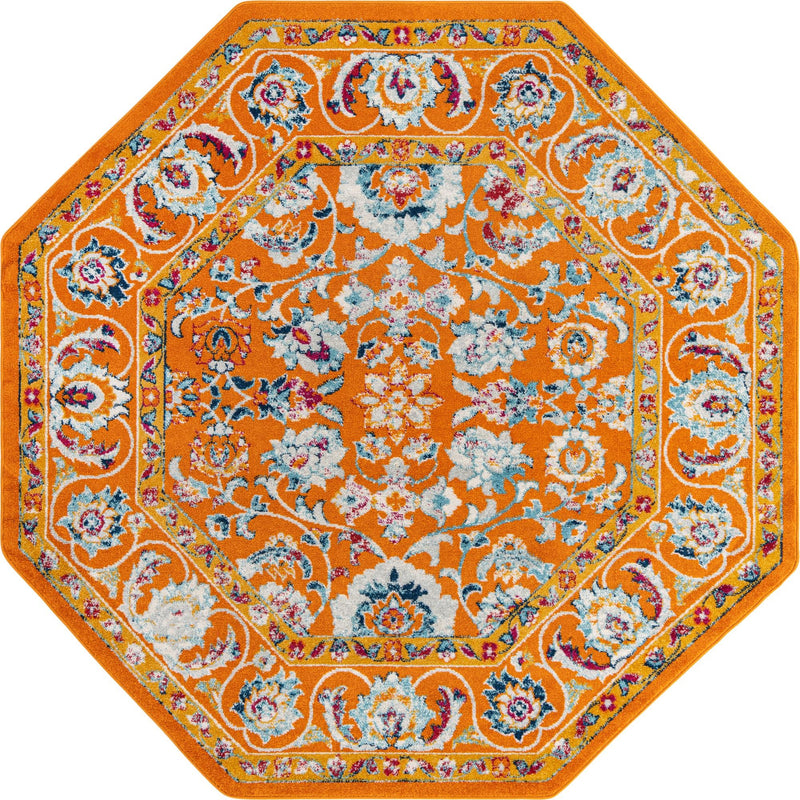 Adriana Terrace Collection Area Rug -  Positano (Orange) Octagon Orange  lifestyle 4