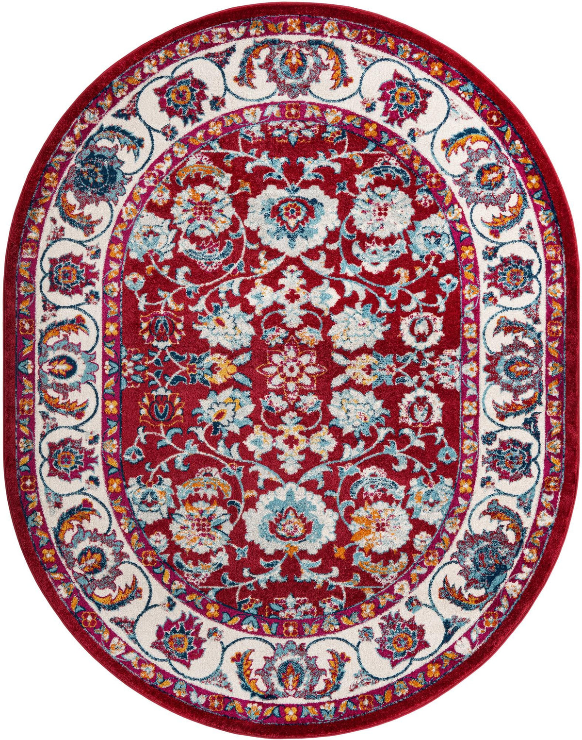 Adriana Terrace Collection Area Rug -  Positano (Magenta) Oval Magenta  lifestyle 2