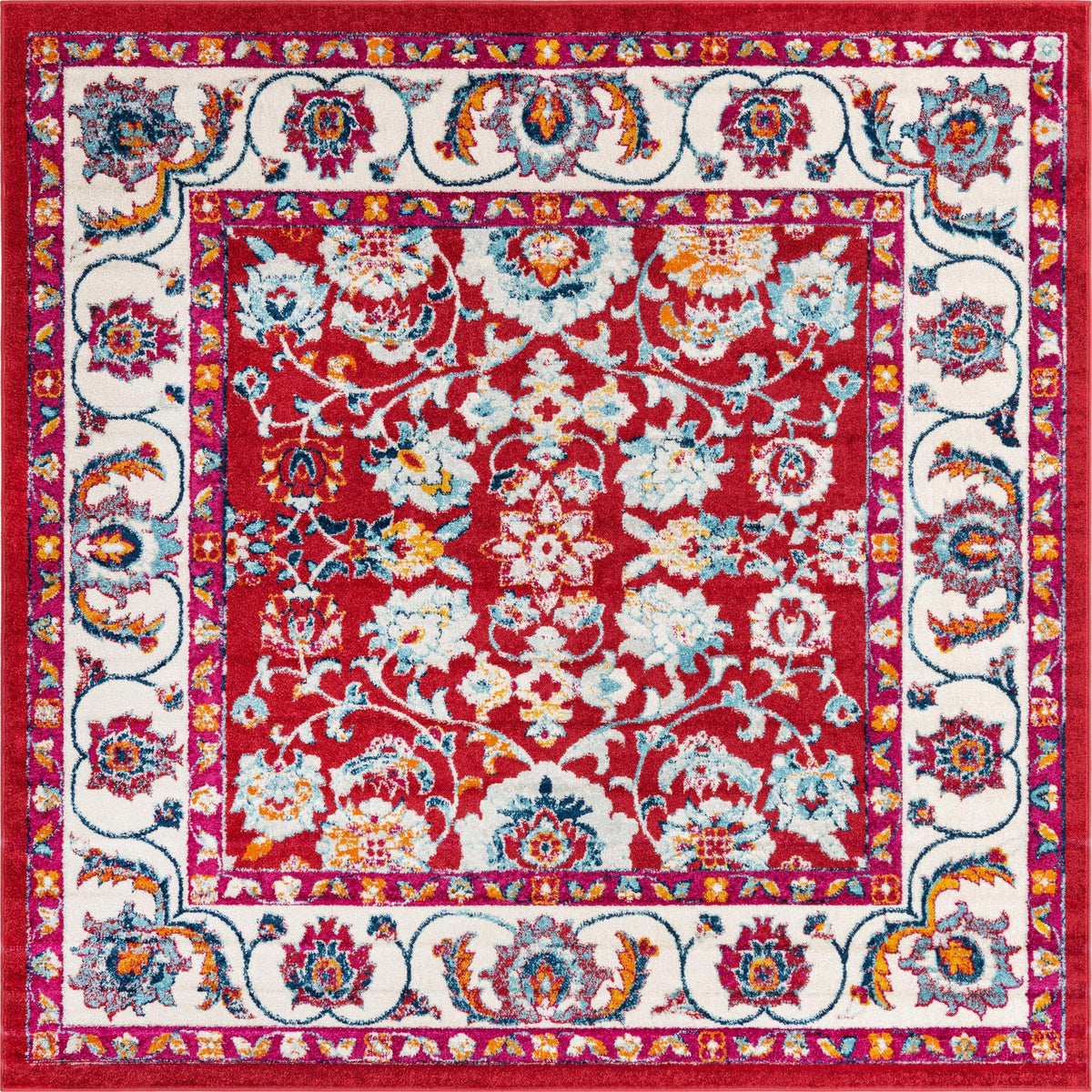 Adriana Terrace Collection Area Rug -  Positano (Magenta) Square Magenta  lifestyle 3