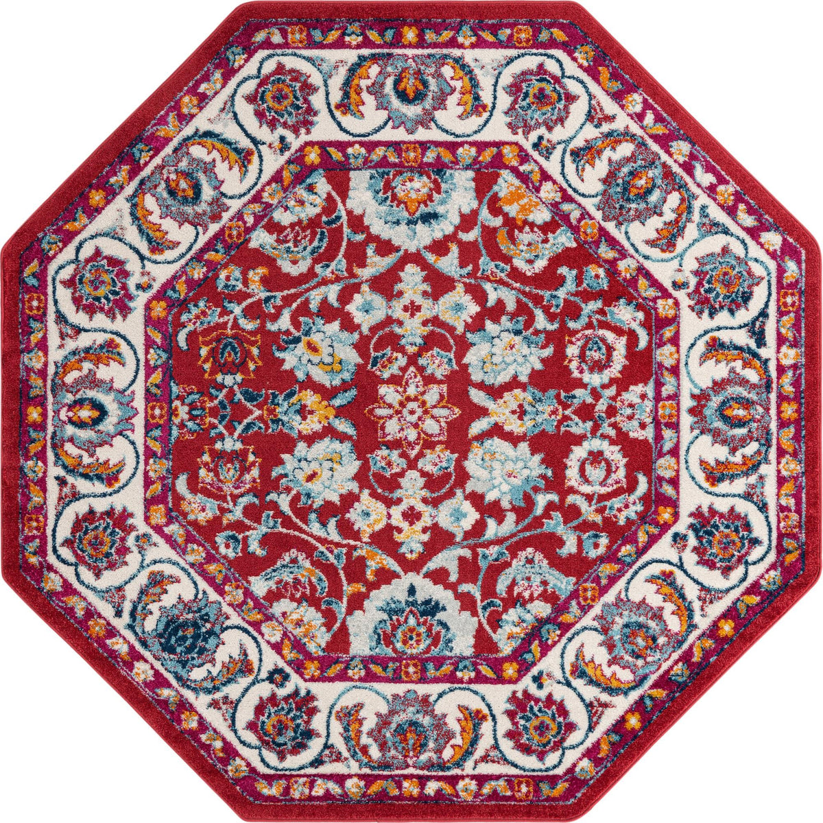 Adriana Terrace Collection Area Rug -  Positano (Magenta) Octagon Magenta  lifestyle 4