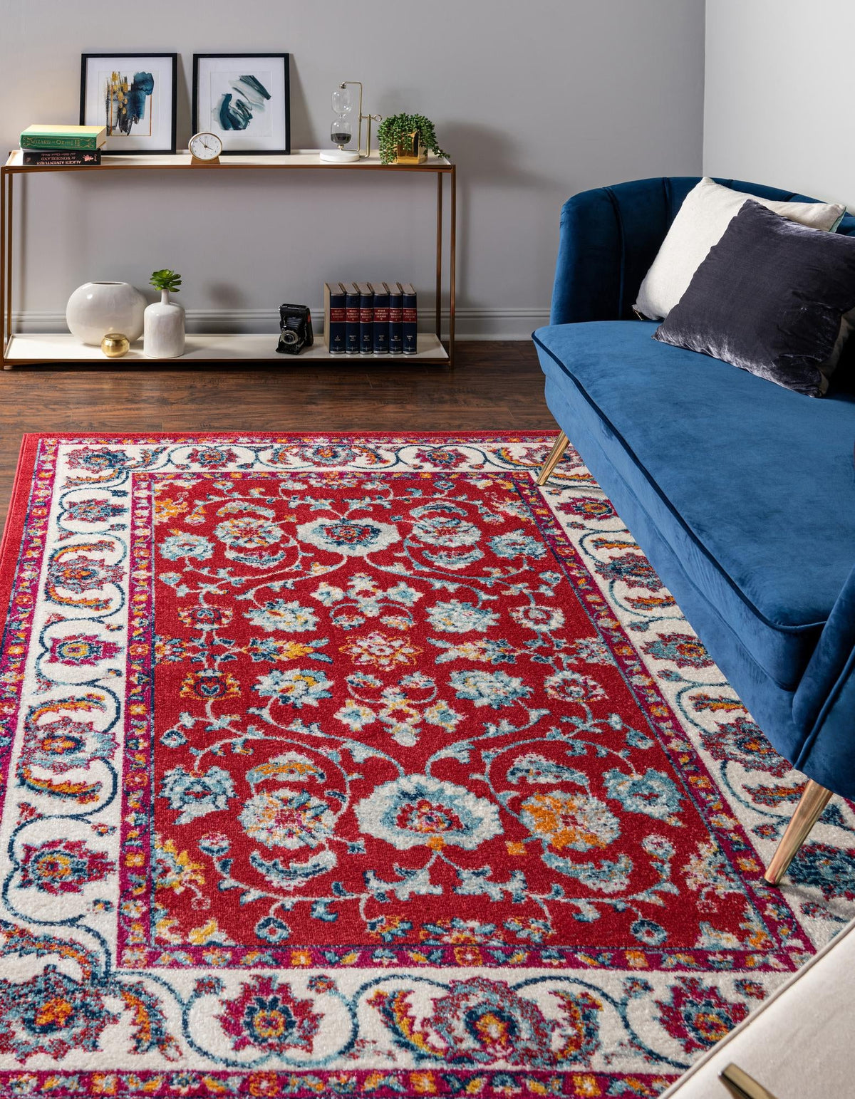 Adriana Terrace Collection Area Rug -  Positano (Magenta) Rectangle Magenta  lifestyle 3