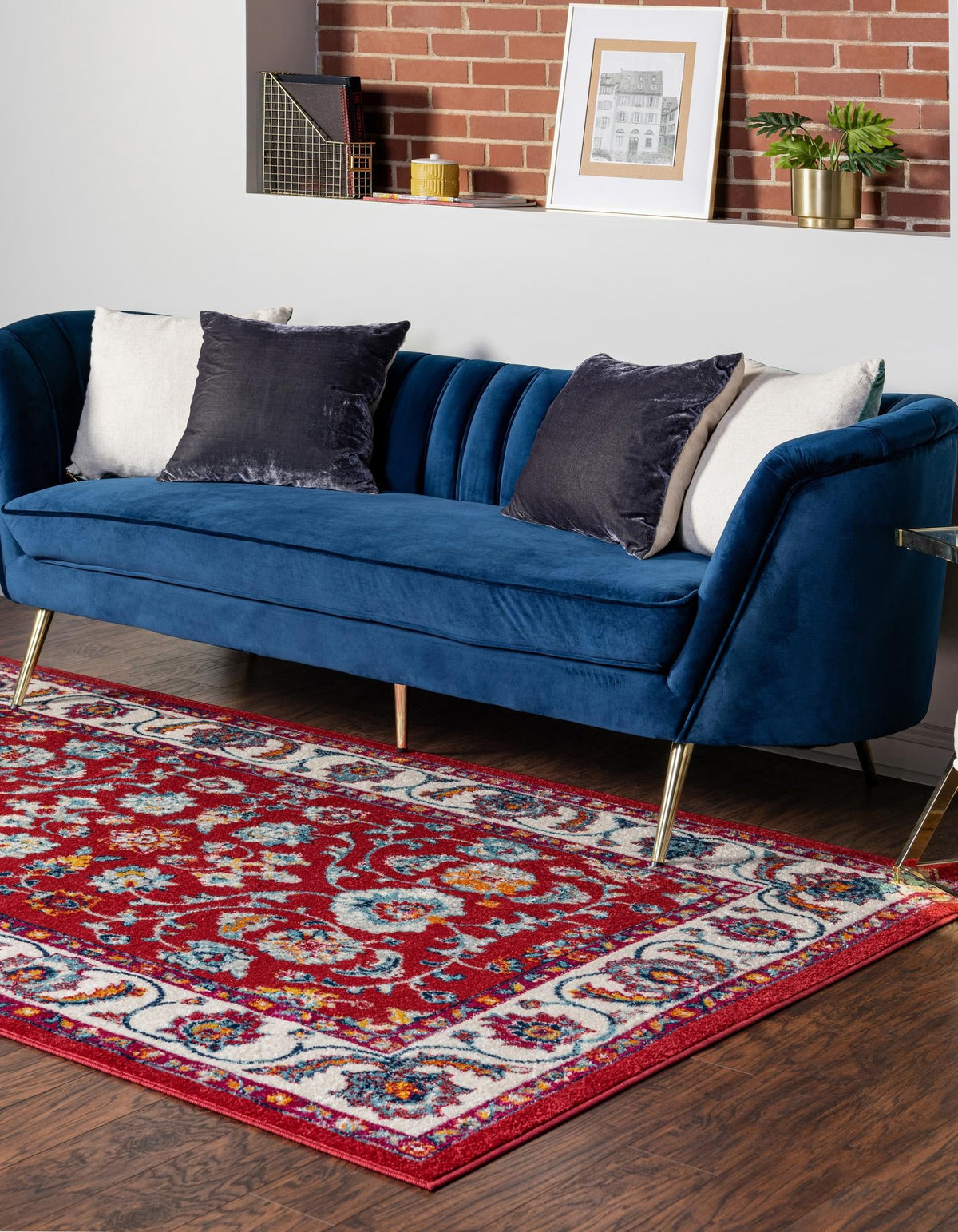 Adriana Terrace Collection Area Rug -  Positano (Magenta) Rectangle Magenta  lifestyle 4