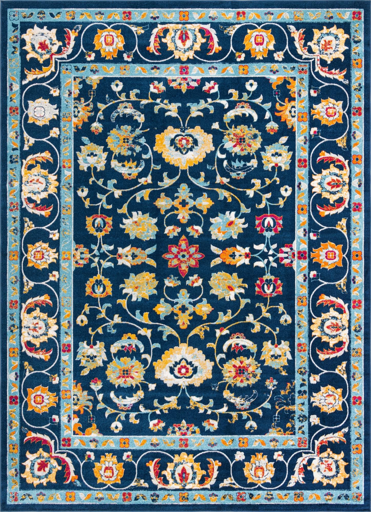 Adriana Terrace Collection Area Rug -  Positano (Navy Blue) Rectangle Navy Blue Main