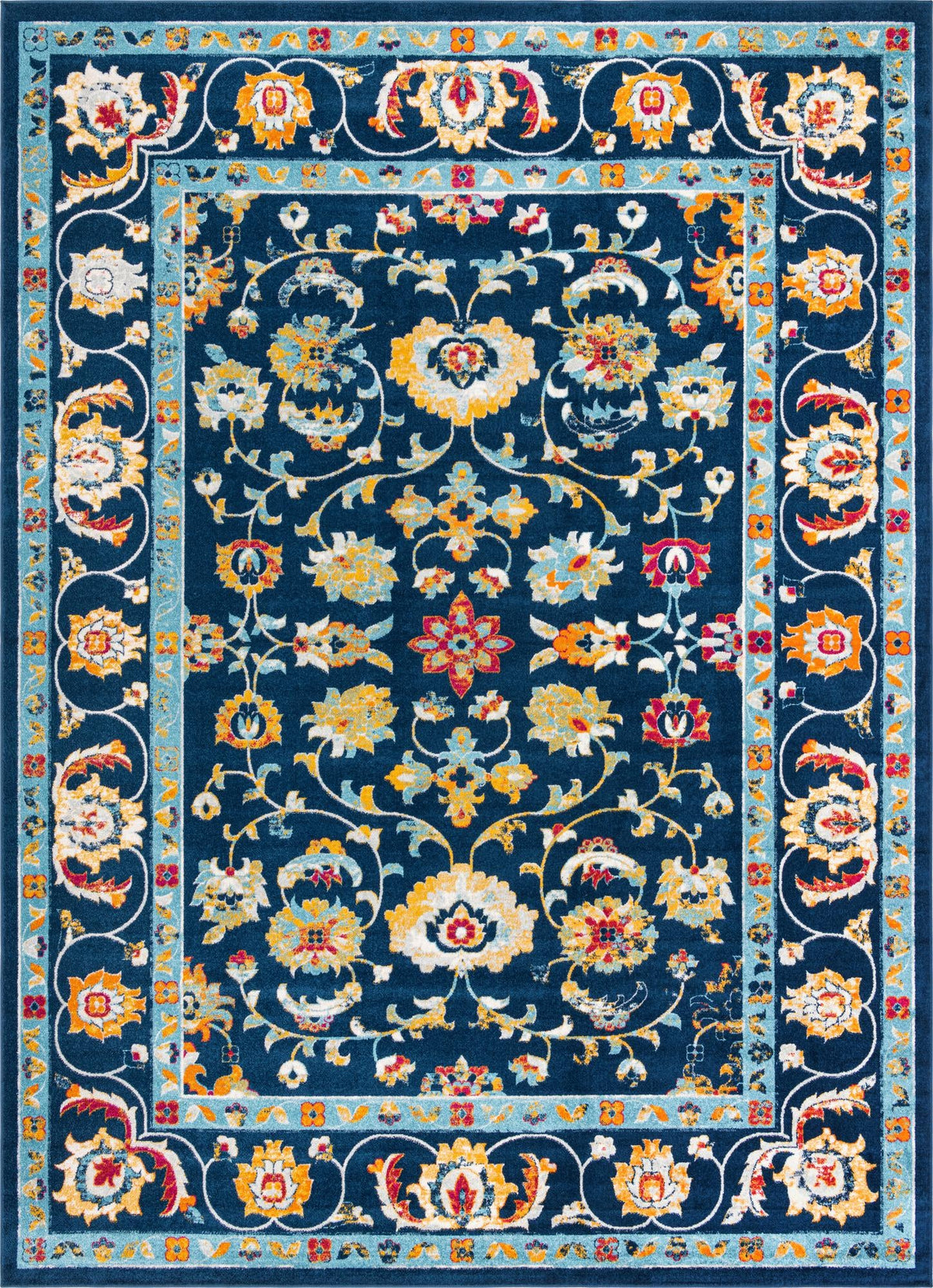 Adriana Terrace Collection Area Rug -  Positano (Navy Blue) Rectangle Navy Blue Main
