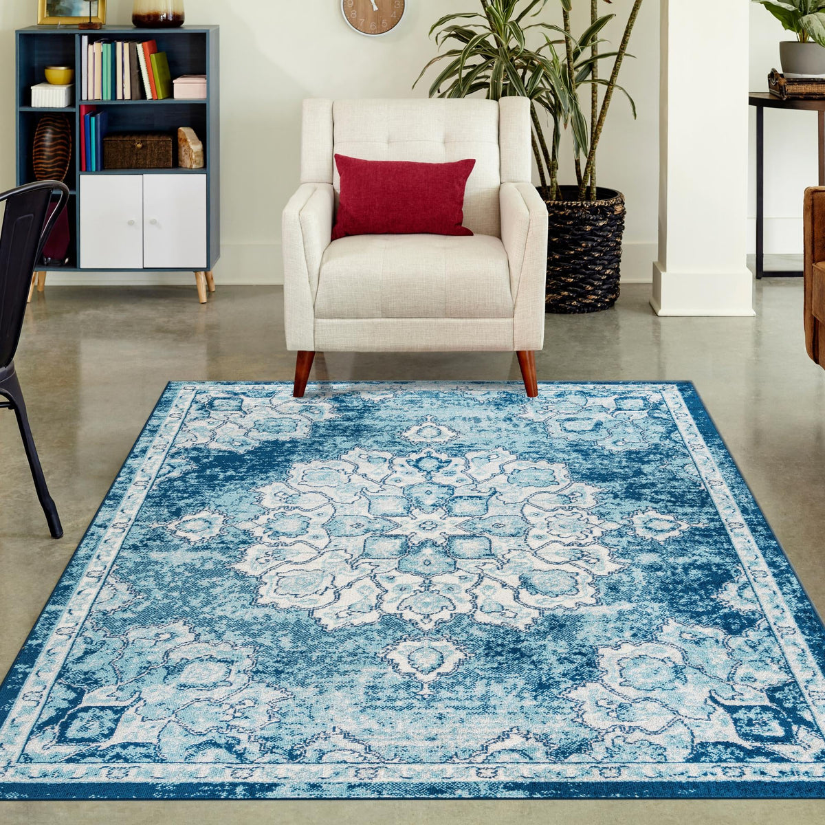 Beverly Grove Collection Area Rug - Melrose (Navy Blue) Rectangle Navy Blue  lifestyle 15