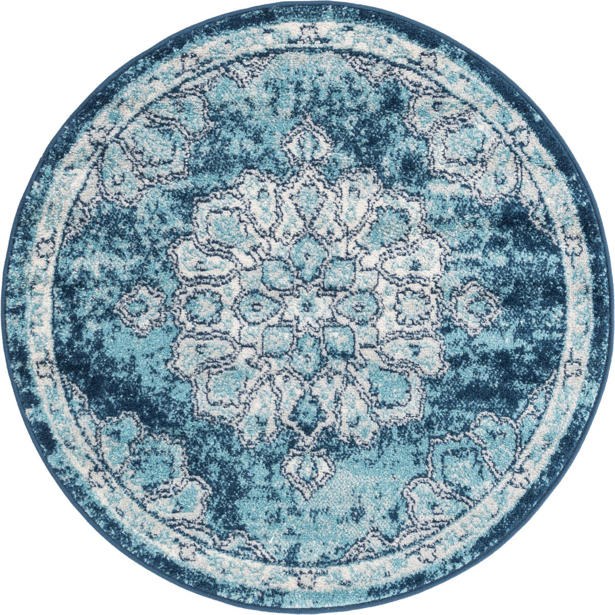 Beverly Grove Collection Area Rug - Melrose (Navy Blue) Round Navy Blue  lifestyle 16