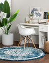 Beverly Grove Collection Area Rug - Melrose (Navy Blue) Round Navy Blue  lifestyle 26